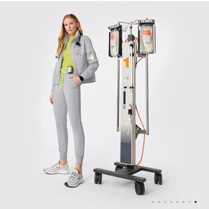 Figs Womens High Waisted Zamora Jogger Scrub Pants - Silver Arrows